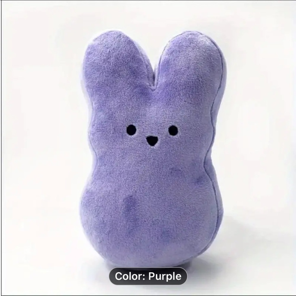 Purple Bunny/peeps stuffed animal. Plush and firm. New in bag. 6” x 3.75”
